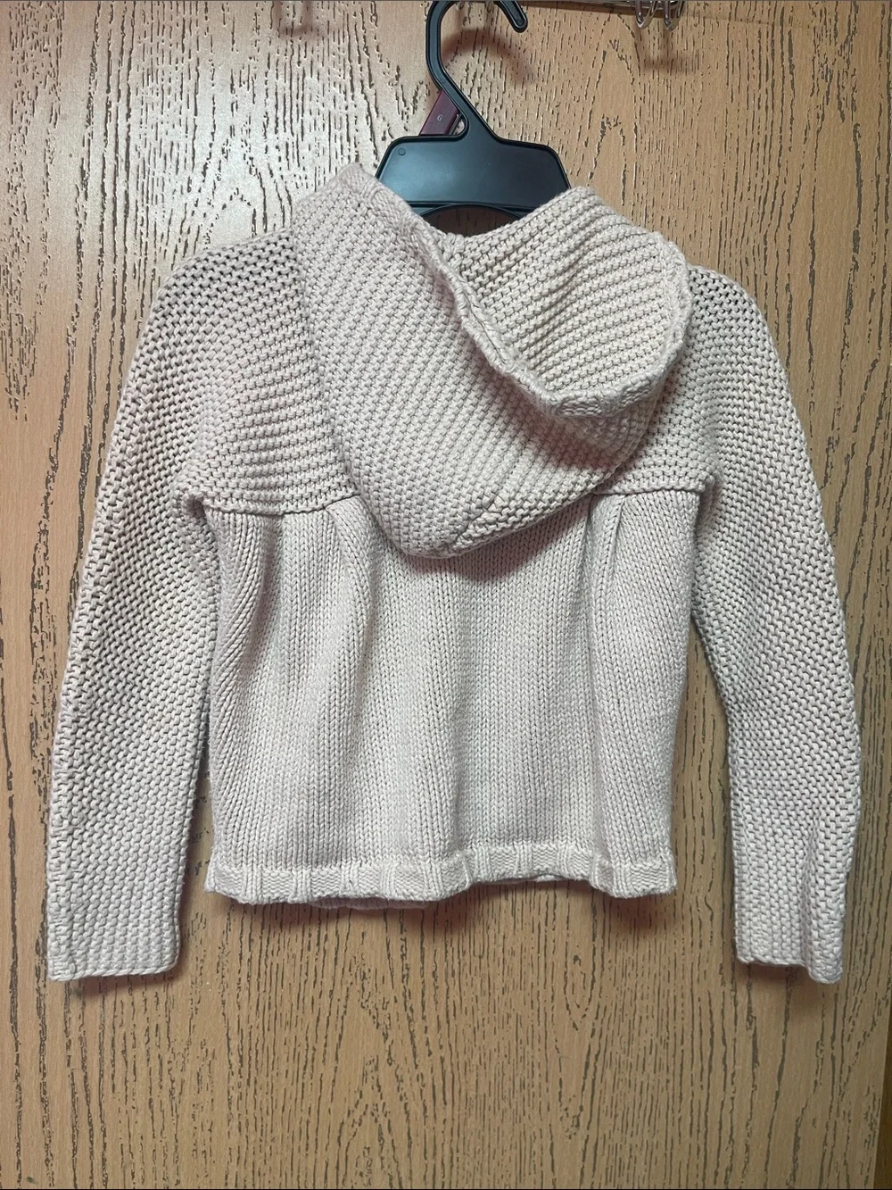 OshKosh B'gosh Cream Hooded Knit Cardigan with Flower Accent